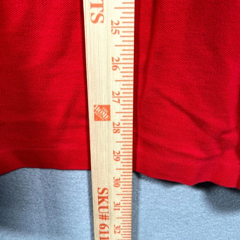 Vintage Polo Ralph Lauren Polo‎ Shirt Mens Medium Red Pony Logo High Low Hem